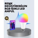 Ucuztekno tekno A Kalite 2025 RGB LED Ampul Uzaktan Kumandalı 16 Renkli Lamba 2026