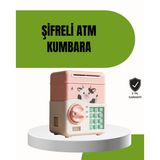 Ucuztekno tekno ATM Tasarımlı Pembe Işıklı Sesli Çocuk Kumbarası 2026