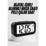 Ucuztekno tekno Dijital Masa Saati Termometre Takvim Led Ekran Pilli Ev Ofis Masası 2026