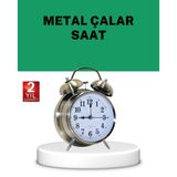 Ucuztekno tekno Gümüş Renkli Sessiz Işıklı Dekoratif Masa Üstü Çalar Saat Alarmlı 2026