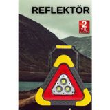 Ucuztekno tekno Işıklı Üçgen Reflektör Led Projektör Acil Durum Feneri Flaşör 500 Lümen 2026
