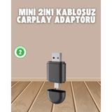 Ucuztekno tekno Kablosuz CarPlay Adaptörü – USB-A & Type-C Uyumlu Hızlı Bağlantı Cihazı 2026
