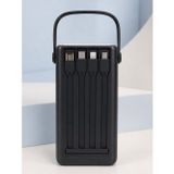 Ucuztekno tekno LED Aydınlatmalı Powerbank 50.000 mAh 22,5 W Hızlı Şarj 4 Dahili Kablolu Dijital Pil Gös