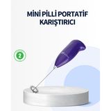 Ucuztekno tekno Mini Pilli Portatif Karıştırıcı – Cappuccino, Latte, Frappe ve Kahve Köpürtücü 2026