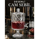 Ucuzunabak Cam Ayaklı Musluklu Meşrubat Sebili Şerbetlik 5 Lt - Şeffaf