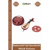 #Ud Ahşap Görünümlü Dekoratif Zanaat Dönen Mekanizmalı Estetik Deneyim Ud Hareketli Müzik Kutusu