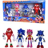 UDATOYS Kirpi Sonic Amy Knuckles Metal Sonik Boom 4lü Figür Oyuncak Seti - Renkli