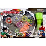 UDATOYS Tornado Beyblade Metal Topaç Seti Tutma Aparatlı Beybileyt Set Fırlatıcılı 5 cm - Siyah