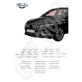 ueskrom Fiat Egea Uyumlu Krom Ön Panjur ve Tampon Çıta Seti 2021 Sonrası Diamond Model 22 Prç.