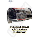 ueskrom Passat B8,5 Krom Difüzör 3 Prç Cift Çıkış 2019 -2021 Uyumlu