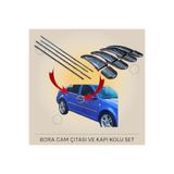 ueskrom Volkswagen Bora Uyumlu kapı kolu krom ve cam çıtası krom aksesuar seti paslanmaz çelik