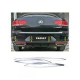 Ueskrom Vw Passat B8 2015-2019 Arası Krom Arka Tampon Alt Çıta 3 Prç P.çelik Uyumlu