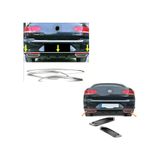 Ueskrom Vw Passat B8 Krom Arka Tampon Alt Çıta + Egzoz Görünümlü Difüzör 2015-2019 P.çelik
