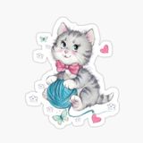 Ufak Bebek Kedi Araba Oto Sticker Etiket Renkli A2