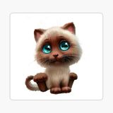 Ufak Bebek Kedi Araba Oto Sticker Etiket Renkli C6