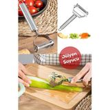Ufak Tefek Şeyler 16563-11 Paslanmaz Çelik Inox Meyve Sebze Soyacak Çok Amaçlı Jülyen Dilimleyici