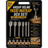 Ufak Tefek Şeyler 6'lı Yaprak Matkap Ucu Seti Ahşap Delme ve Delik Açma Panç Paneli Marangoz Takımı