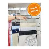 Ufak Tefek Şeyler Dekoratif 5 Bölmeli Metal Elbise Askısı & Dolap Içi Krom Pantolon Askısı Çoklu Askılık