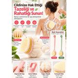 Ufak Tefek Şeyler Ergonomik Masaj Etkili Uzun Saplı Çift Taraflı Sırt ve Vücut Temizleme Fırçası - Banyo Lifi 1 Adet