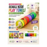 Ufak Tefek Şeyler Gökkuşağı Kedi Oyun Tüneli 120 Cm Çoklu Delikli Eğlenceli Katlanabilir İnteraktif Kedi Oyuncağı