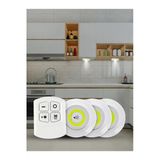 Ufak Tefek Şeyler Hl-5516 3 Watt Uzaktan Kumandalı Yapışkanlı Kablosuz Pilli Led 3'Lü Spot Led Lamba