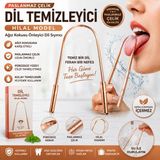 Ufak Tefek Şeyler Paslanmaz Çelik Dil Temizleyici Bakır Rengi Hilal Model Ağız Kokusu Önleyici Dil Sıyırıcı