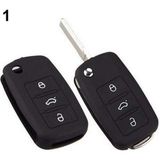 Ufak Tefek Şeyler Polo Passat B5 Golf Jetta Mk6 Tiguan Eos Scirocco Silikon Araba Anahtarı Kılıfı Siyah (Logosuz)