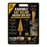 Ufak Tefek Şeyler Titanyum Kaplamalı Konik Kademeli Matkap Ucu 15 Kademeli Metal Delme Aparatı (6-32 Mm)