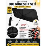 Ufak Tefek Şeyler Volkswagen Caddy Kombı Team 1.9 Tdı Araca Uygun Oto Ön Cam Güneşliği Detay Temizlik Fırça Seti Hediyeli - Siyah - Gümüş