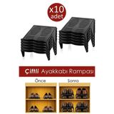 UFİX 10 Adet Çiftli Ayakkabı Rampası Ayakkabı Düzenleyici Dolap İçi Organizer