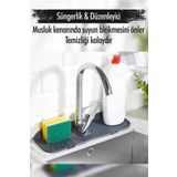 UFİX Su Tutucu Musluk Matı Mutfak Ve Banyo Için Koruyucu Musluk Ve Lavabo Matı Silikon Tezgah Üstü Mat