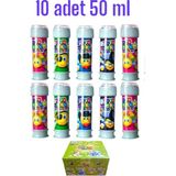 Üflemeli Baloncuklu Köpük Oyunu 50ML Likit 10 Adet - Açık Kahve