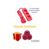 UFO 3 Lü Grup Priz {{5 Metre}} Kablolu Topraklı {{fuşya}} Renk (GOLYAT HEDİYELİ)