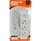 Ufo 3500 W Akım Korumalı Anahtarlı Kablolu 1.5 mt Üçlü Grup Priz Beyaz