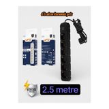 UFO Akım Korumalı 2.5 mt Kablolu Grup Priz Max 3500W 16 Amper Aşırı Yük Koruması 6lı Çoklu Priz Siyah