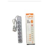 UFO Akım korumalı grup priz 2.5 mt Gri 6’lı 2500 watt