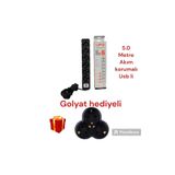 UFO Akım Korumalı Usb Sarj Aleti 6 Lı 5 Metre Siyah Topraklı Grup Priz Golyat Hediyeli