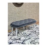 Ufo Oturak Bench - Beyaz Boyalı Telli Ayak - Oturak - Bench - Puf - Yatak Ucu Pufu Füme Renk 100 X 50 Boyut/Ebat