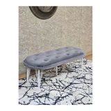 Ufo Oturak Bench - Beyaz Boyalı Telli Ayak - Oturak - Bench - Puf - Yatak Ucu Pufu Gri Renk 100 X 50 Boyut/Ebat