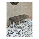 Ufo Oturak Bench - Beyaz Boyalı Telli Ayak - Oturak - Bench - Puf - Yatak Ucu Pufu Kahverengi Renk 100 X 50 Boyut/Ebat