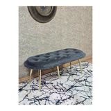 Ufo Oturak Bench - Gold Kaplama Sivriltme Ayak - Oturak - Bench - Puf - Yatak Ucu Pufu Füme Renk 100 X 50 Boyut/Ebat