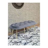 Ufo Oturak Bench - Gold Kaplama Sivriltme Ayak - Oturak - Bench - Puf - Yatak Ucu Pufu Gri Renk 100 X 50 Boyut/Ebat