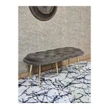 Ufo Oturak Bench - Gold Kaplama Sivriltme Ayak - Oturak - Bench - Puf - Yatak Ucu Pufu Kahverengi Renk 100 X 50 Boyut/Ebat