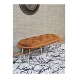 Ufo Oturak Bench - Gold Kaplama Sivriltme Ayak - Oturak - Bench - Puf - Yatak Ucu Pufu Turuncu Renk 100 X 50 Boyut/Ebat