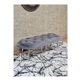 Ufo Oturak Bench - Krom Kaplama Sivriltme Ayak - Oturak - Bench - Puf - Yatak Ucu Pufu Gri Renk 100 X 50 Boyut/Ebat