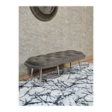 Ufo Oturak Bench - Krom Kaplama Sivriltme Ayak - Oturak - Bench - Puf - Yatak Ucu Pufu Kahverengi Renk 100 X 50 Boyut/Ebat