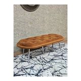 Ufo Oturak Bench - Krom Kaplama Sivriltme Ayak - Oturak - Bench - Puf - Yatak Ucu Pufu Turuncu Renk 100 X 50 Boyut/Ebat