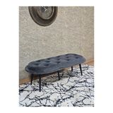 Ufo Oturak Bench - Siyah Boyalı Sivriltme Ayak - Oturak - Bench - Puf - Yatak Ucu Pufu Füme Renk 100 X 50 Boyut/Ebat