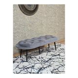 Ufo Oturak Bench - Siyah Boyalı Sivriltme Ayak - Oturak - Bench - Puf - Yatak Ucu Pufu Gri Renk 100 X 50 Boyut/Ebat