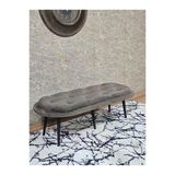 Ufo Oturak Bench - Siyah Boyalı Sivriltme Ayak - Oturak - Bench - Puf - Yatak Ucu Pufu Kahverengi Renk 100 X 50 Boyut/Ebat